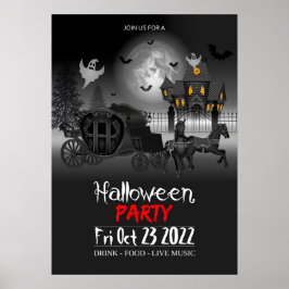 Poster inbjudan till Halloween fest