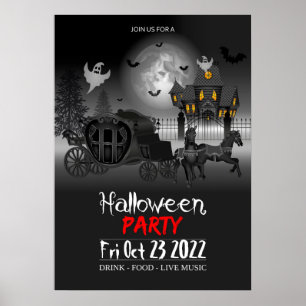 Poster inbjudan till Halloween fest
