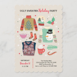 Poster inbjudan till Julfesten Stil Ugly Sweater