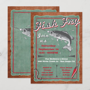 Poster inbjudan till Rustic Fish Fry Party