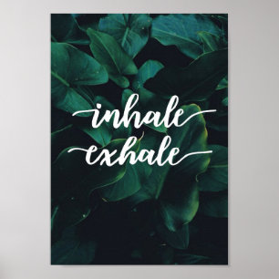 poster inhale exhale yoga andlig fredmeditat