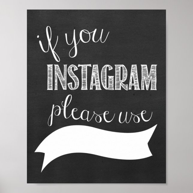 Poster Instagram Hashtag Bröllop-kontrollpanel (Framsidan)
