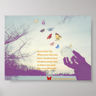 Poster inte Ge Up Butterfly