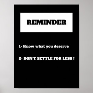 Poster INTE SETTLE FOR LESS Motivation-offert