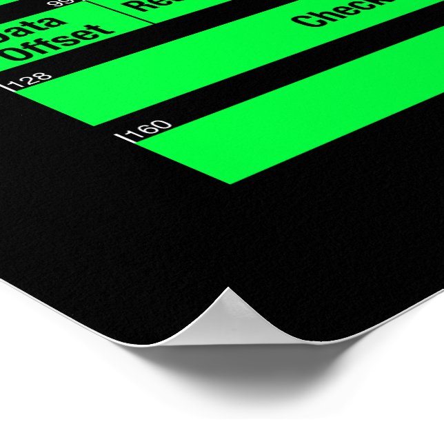 POSTER IPv4- och TCP-huvuden (Hörn)