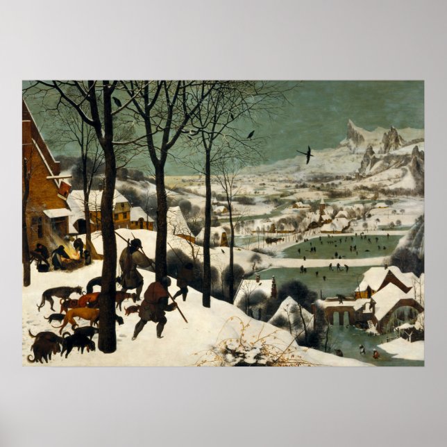 Poster jägarna i Snö Pieter Bruegel (Framsidan)