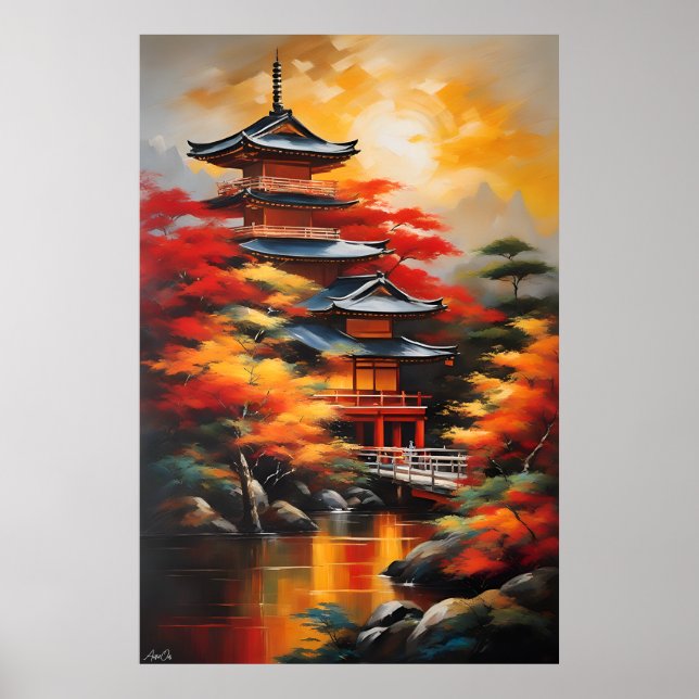 Poster | Japansk kultur | OLJEMÅLNING STIL (Framsidan)