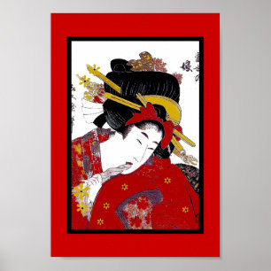 Poster Japansk Modern Geisha-Vintage