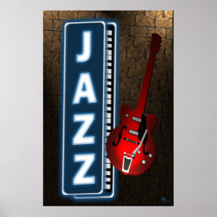 Poster Jazz Neon-tecken