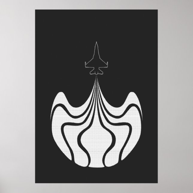 Poster jet - Svartvitt (Framsidan)