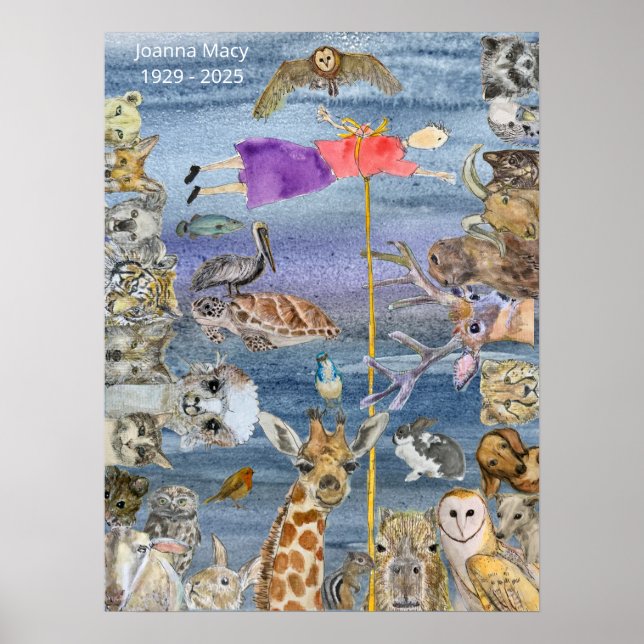 Poster: Joanna flying amongst the animals Poster (Framsidan)