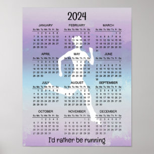Poster Joging Design 2024 Calendar