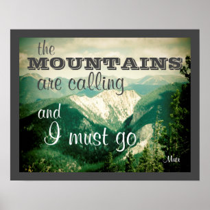 poster John Muir citera bergen.