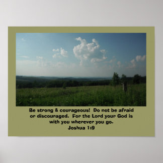 Poster Joshua 1:9 "Var stark och modig"