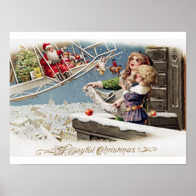 Poster Jultomten Barn - Vintagen Jul (Framsidan)