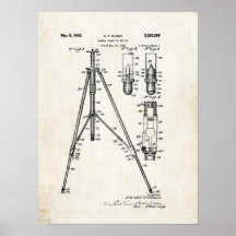 Poster Kamera Tripod Patent Print 1942