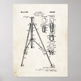 Poster Kamera Tripod Patent Print 1942
