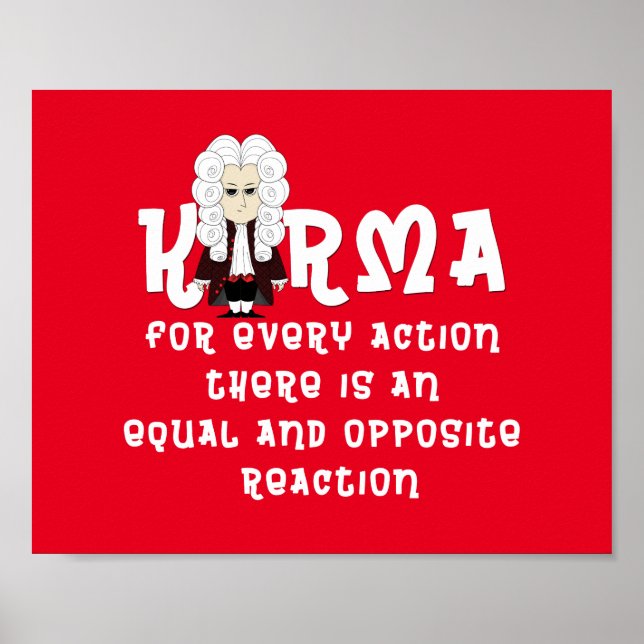 Poster. Karma & Newtons tredje lag (Mörkens bakgru Poster (Framsidan)