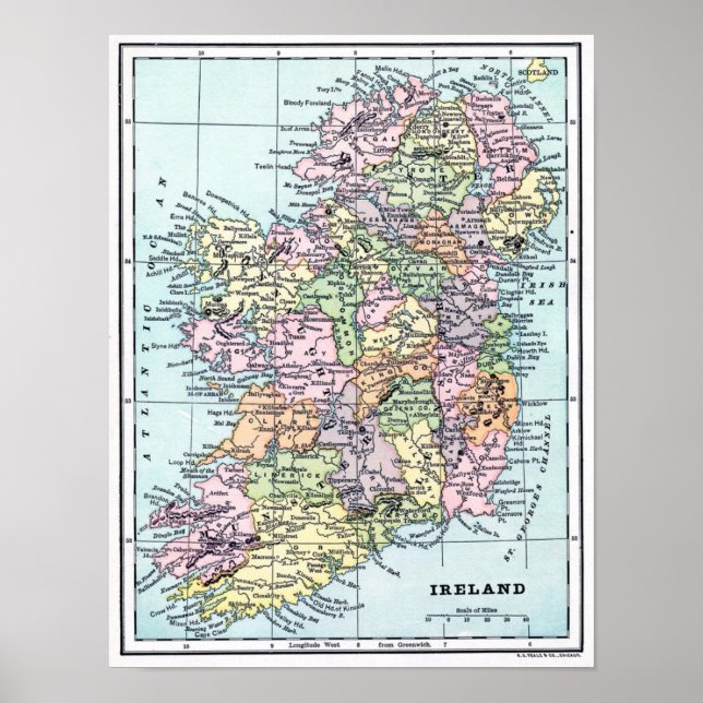 Poster - Karta i Irland (Framsidan)