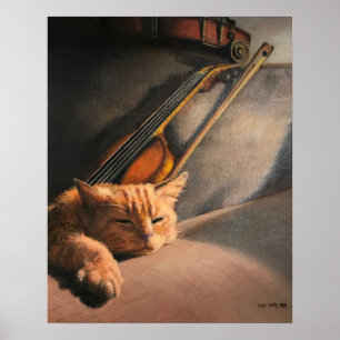 Poster "Katt och flamma" 16 x 20