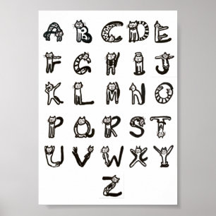 Poster - Kattdjur Alphabet
