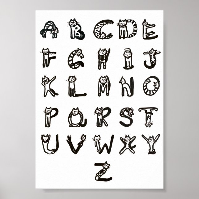 Poster - Kattdjur Alphabet (Framsidan)