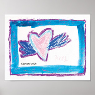 Poster - KidsArt för CHOC - Flygande hjärta