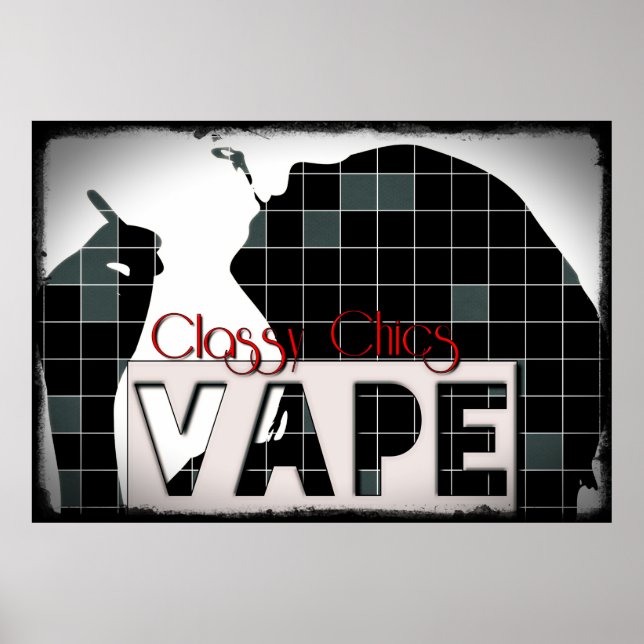 Poster Klassy Chics Vape Checker Mönster Grunge  (Framsidan)