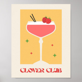 Poster Klubben Cocktail art Klöver