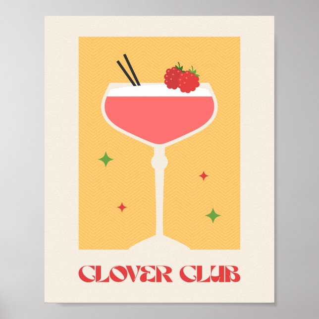 Poster Klubben Cocktail art Klöver (Framsidan)