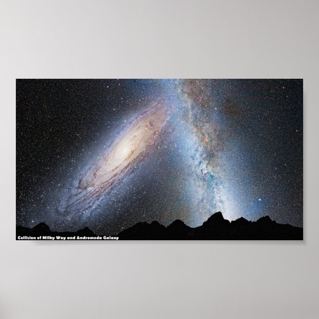 Poster: Kollision mellan Milky Way och Andromeda G Poster (Framsidan)