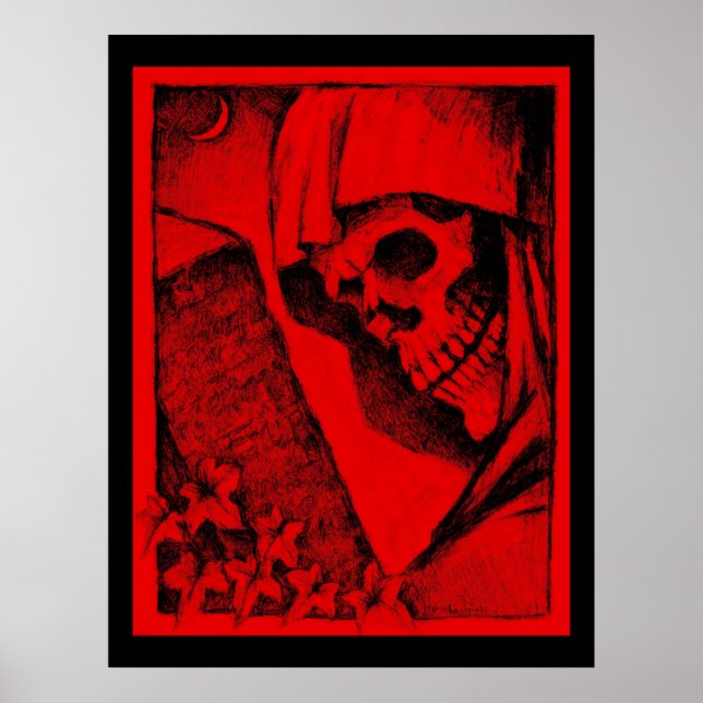 Poster kolossal röd skull (Framsidan)
