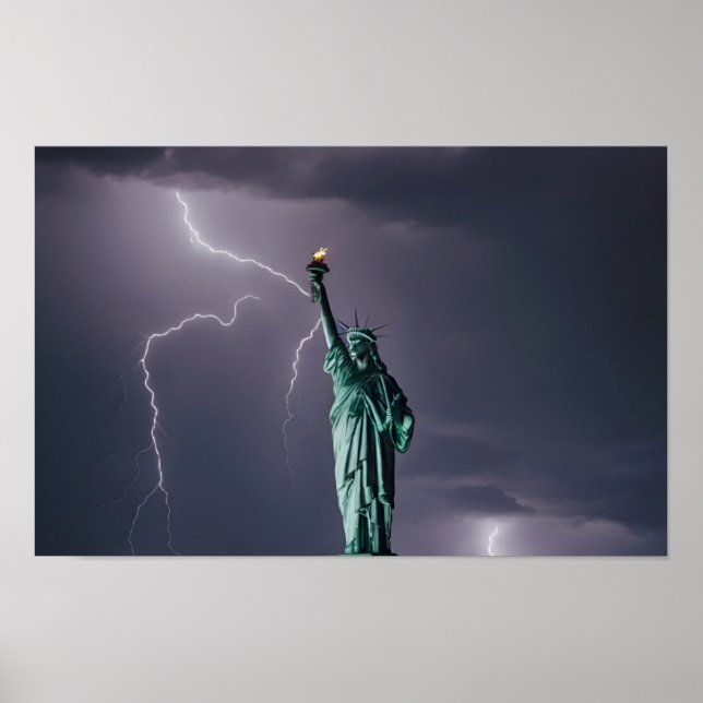 Poster konst med originaldesignen Statue Liberty (Framsidan)