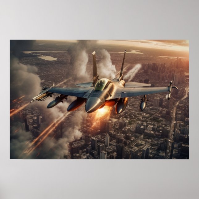 Poster konst Militära Jet (Framsidan)