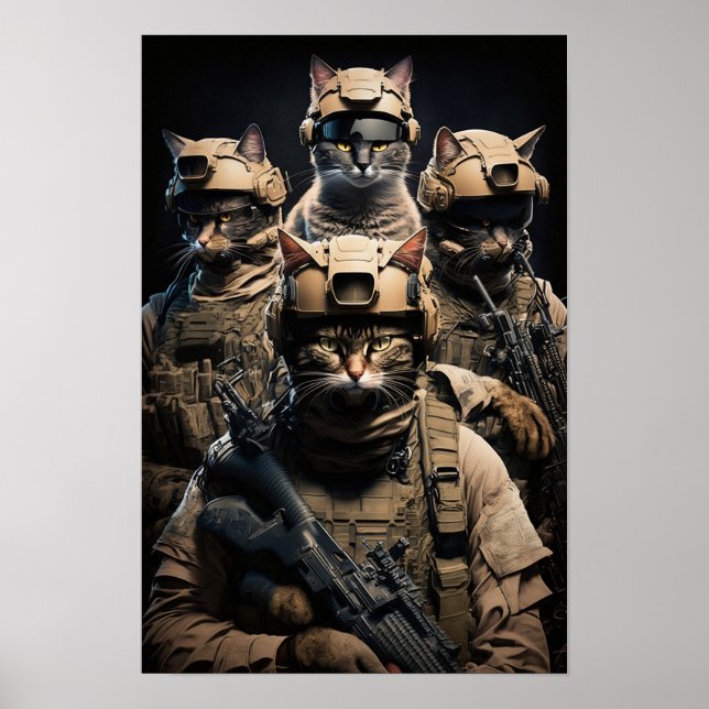 Poster konstens militära katter (Framsidan)