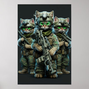 Poster konstens militära katter