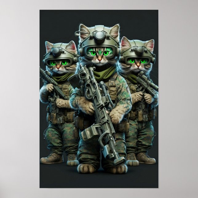 Poster konstens militära katter (Framsidan)