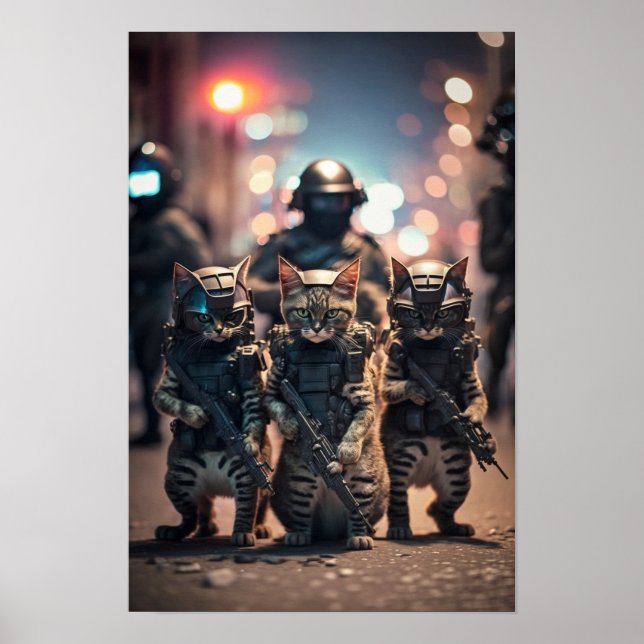Poster konstens militära katter (Framsidan)