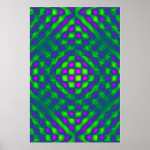 Poster, Kontrollerad Abstrakt, Teal Grönt, Blå, Ro Poster