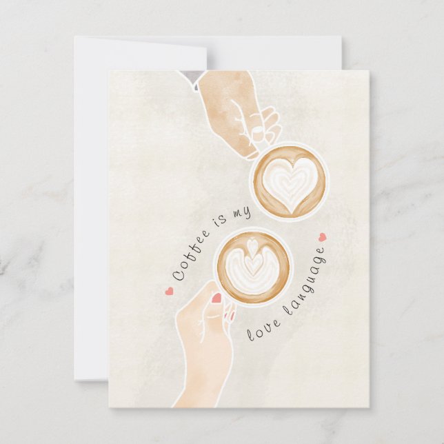 Poster kort för kaffeinbjudan, vattenstämpel (Framsida)