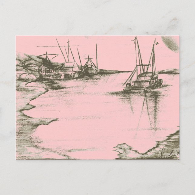 Poster kort för målade persikor-Säkra Harbour (Framsida)