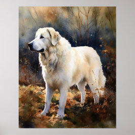 Poster Kuvasz Hund Art-utskrift