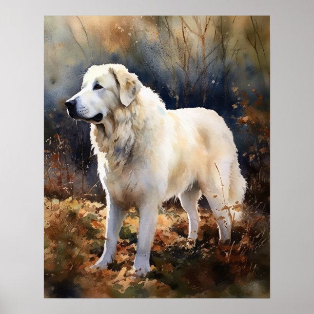 Poster Kuvasz Hund Art-utskrift (Framsidan)