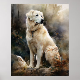 Poster Kuvasz Hund Art-utskrift