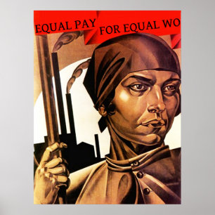POSTER ~ Kvinnors Höger Betalar lika för båda