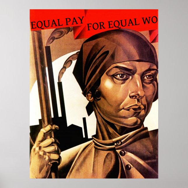 POSTER ~ Kvinnors Höger Betalar lika för båda (Framsidan)