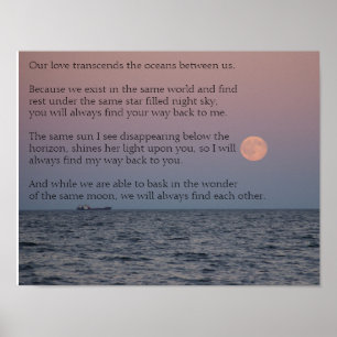 Poster Lång Avstånd relation mellan Kärlek Poetry