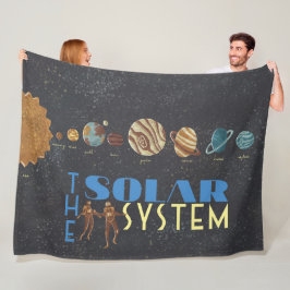Poster låt oss Gå till Space Solar System Fleecefilt