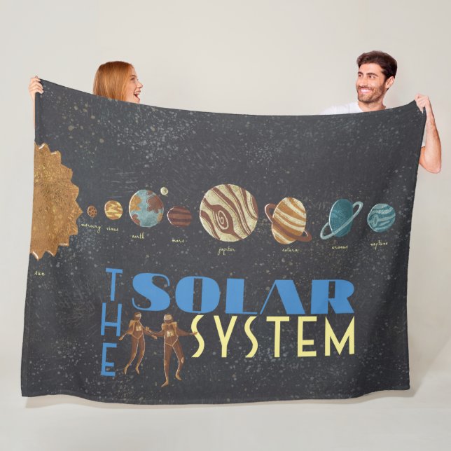 Poster låt oss Gå till Space Solar System Fleecefilt (På plats)