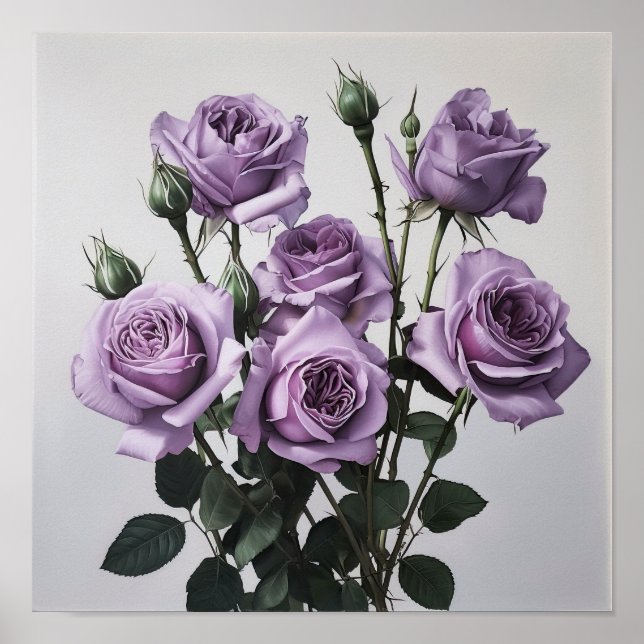 Poster Lavender Ro Flower Art-utskrift (Framsidan)